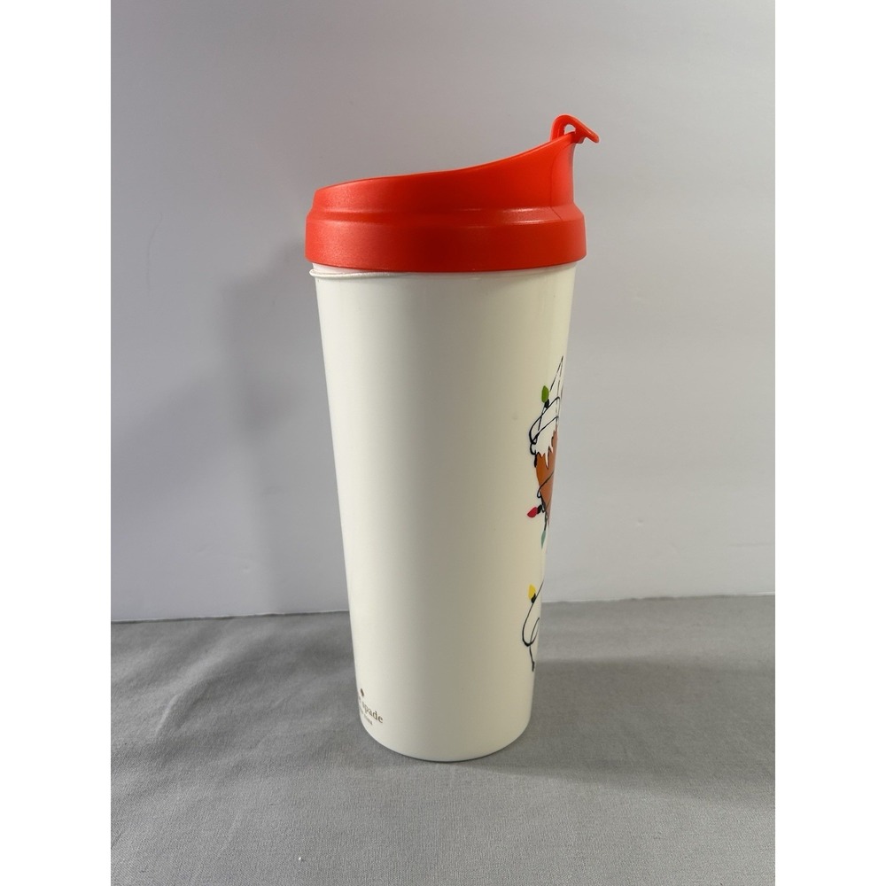 Kate Spade New York Festive Foxes thermal mug tumbler 16 oz New Designer - Picture 7 of 13